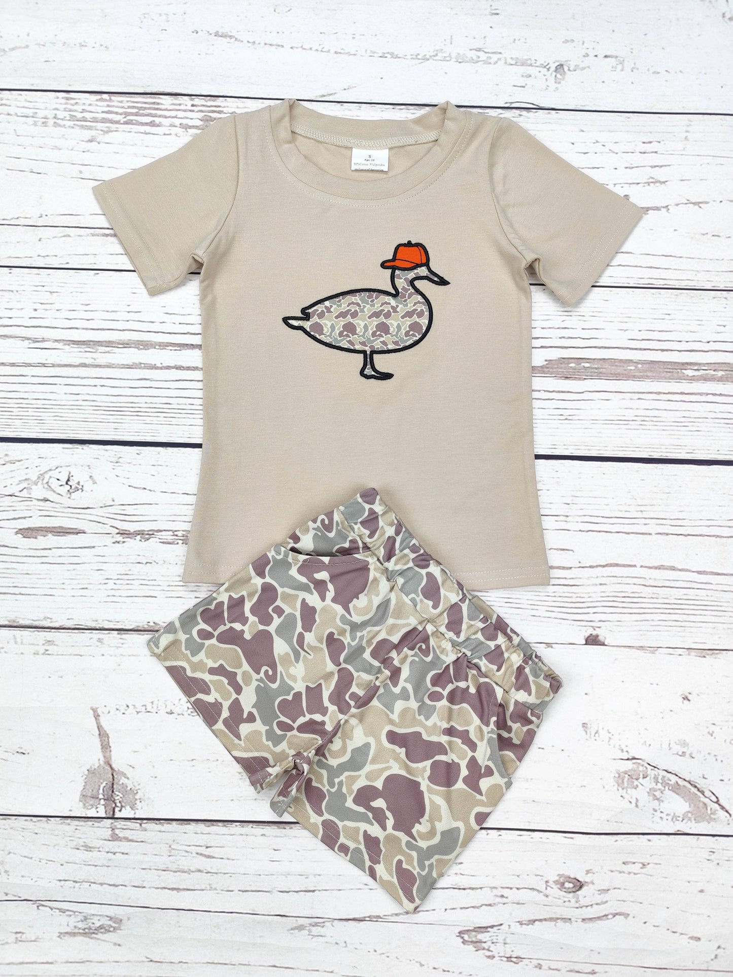 Boys Camo Duck Top+Shorts Set