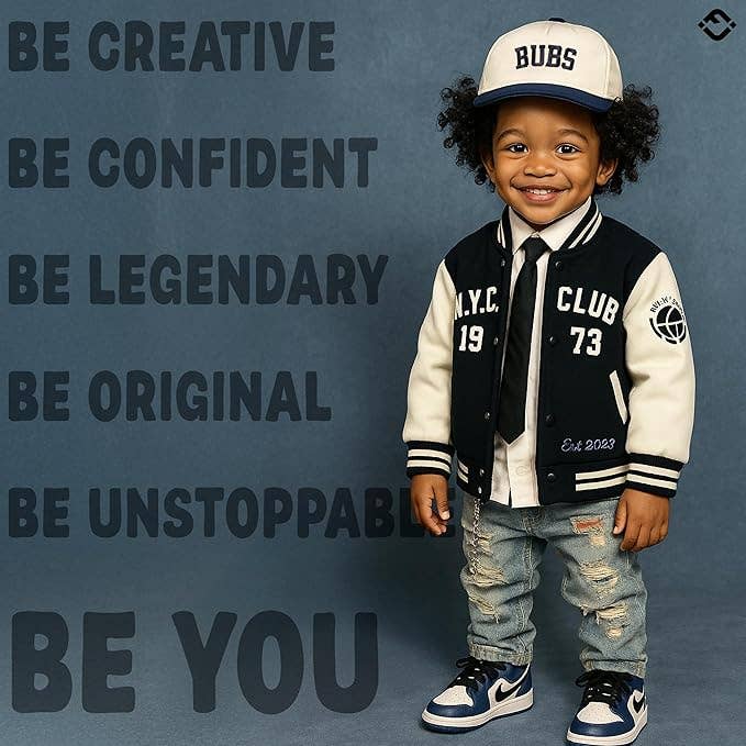 Kids/Baby Vintage Hat - Bubs (Navy/Beige)
