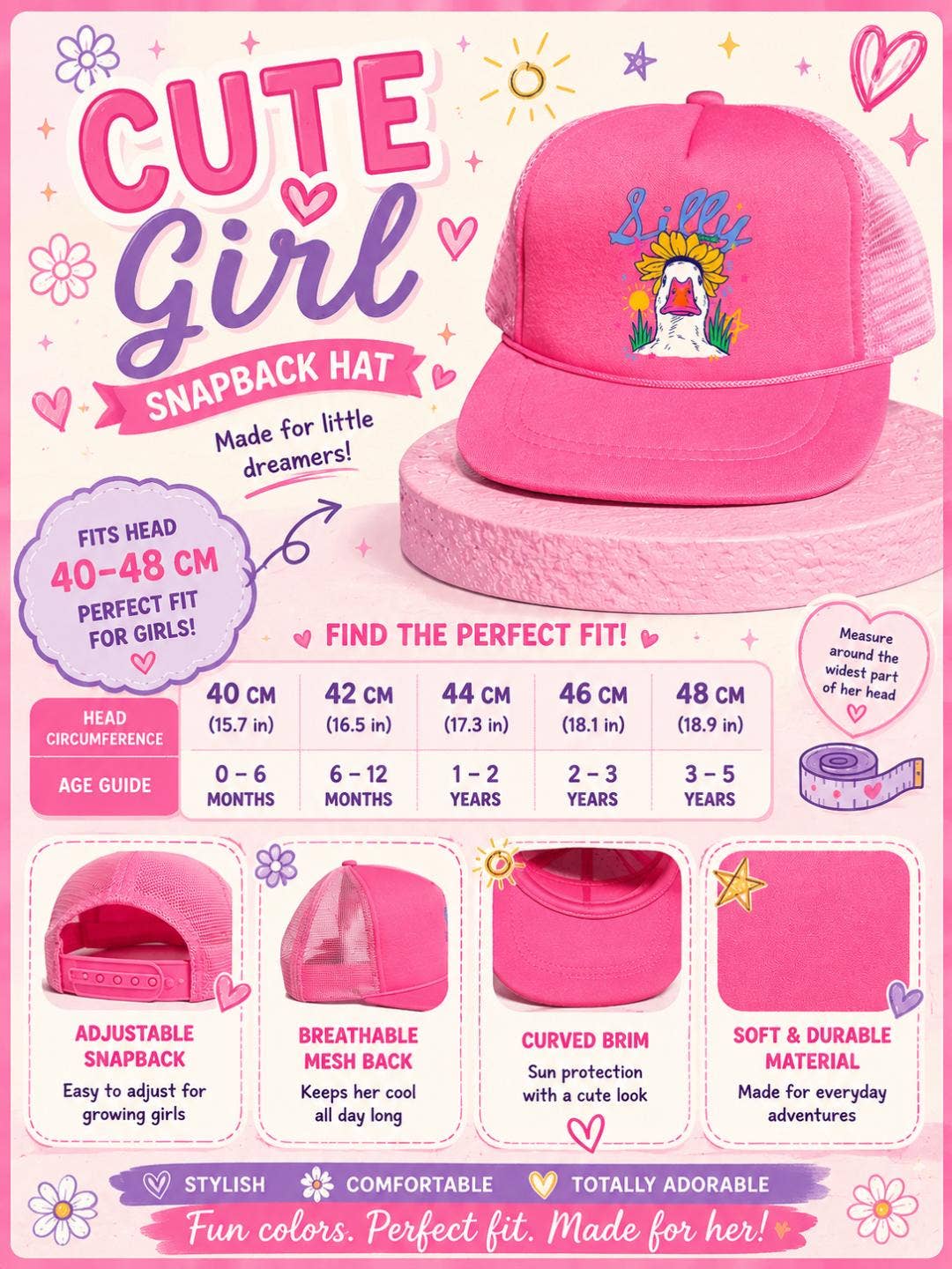 Baby Holy Cow Pink Snapback Trucker Hat