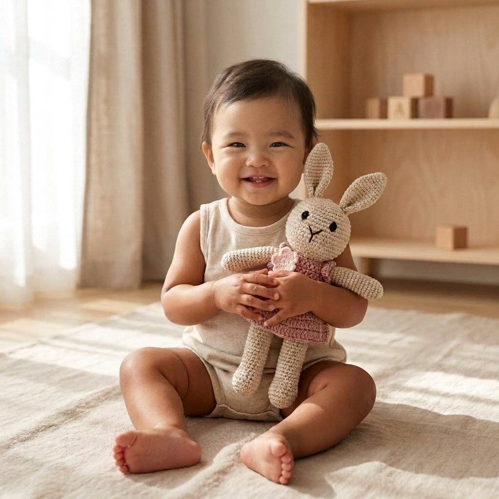 Lullaby Stitch | Bunny Rattle - Girl