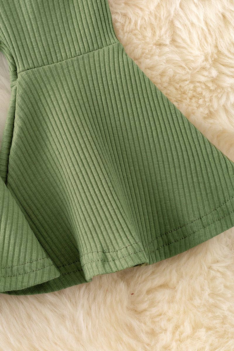 Moss green ribbed bell bottoms