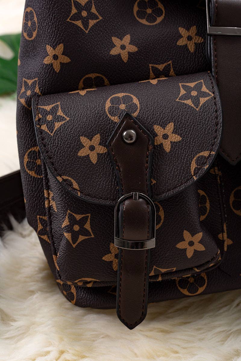 LV Inspired pleather kids backpack