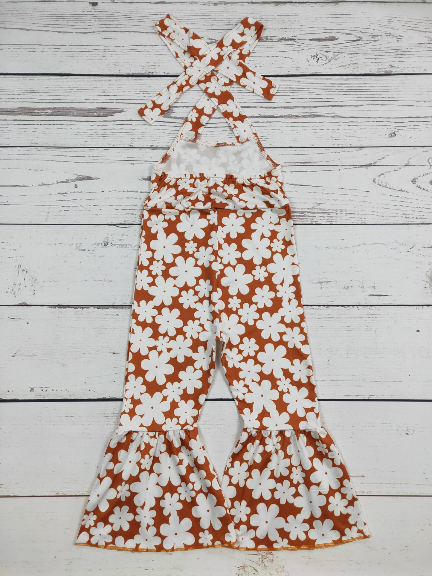 Groovy Flower Printed Girls Jumpsuit