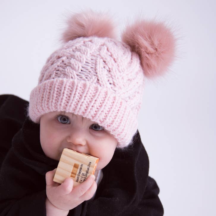 Blush Pink Fluff Beanie Hat
