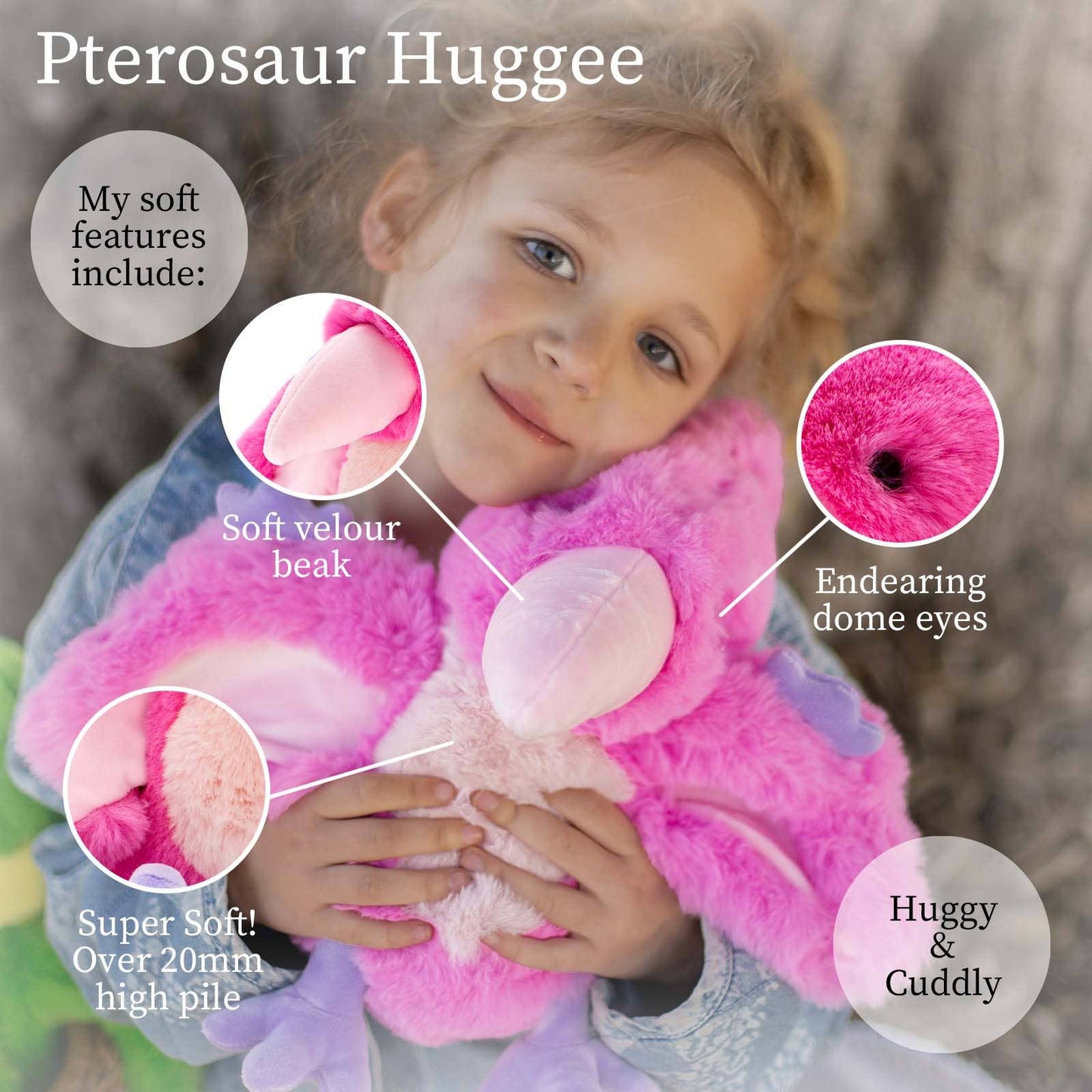 World's Softest Plush Huggee 11 inch - Baby Pterosaur