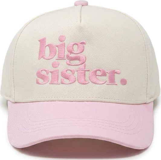 Kid/Baby Hat: Big Sister - Light Pink/Beige