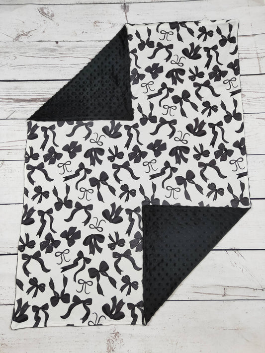 Baby Girl Black Bow Printed Blanket