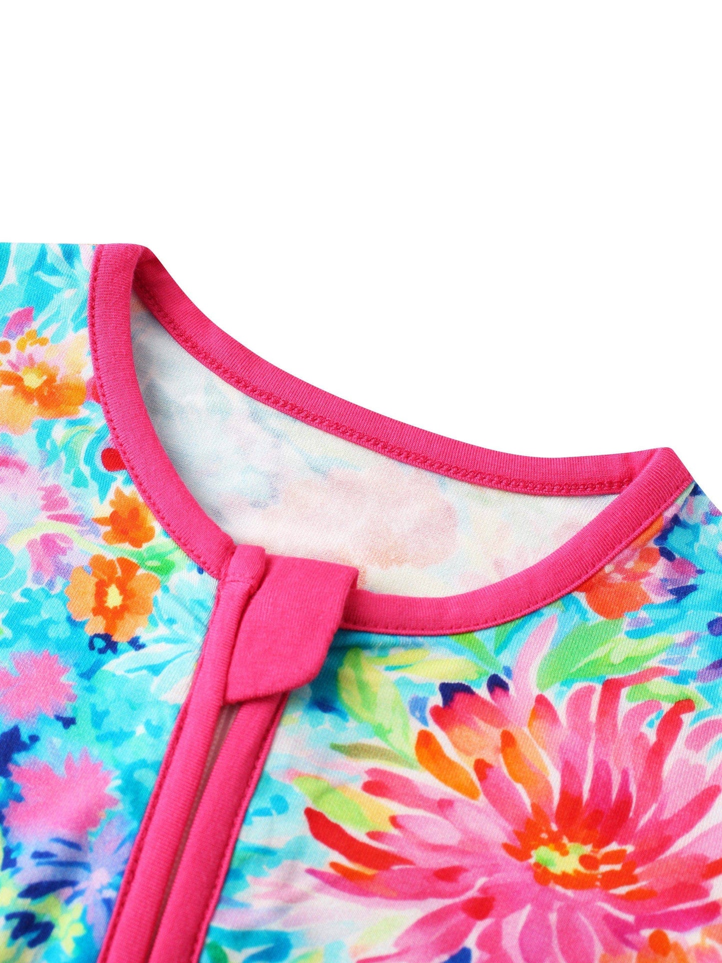 Coral Garden Bamboo Baby Convertible Zippy Romper