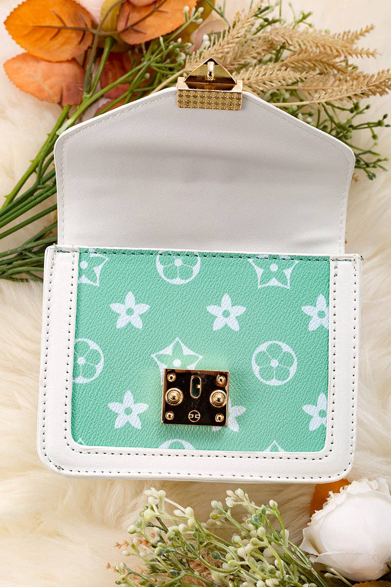 Mint/White Mini Louis Purse