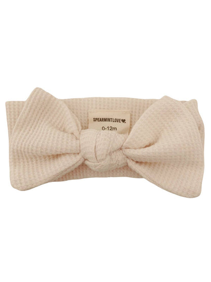 Organic Waffle Knot Bow, Snow