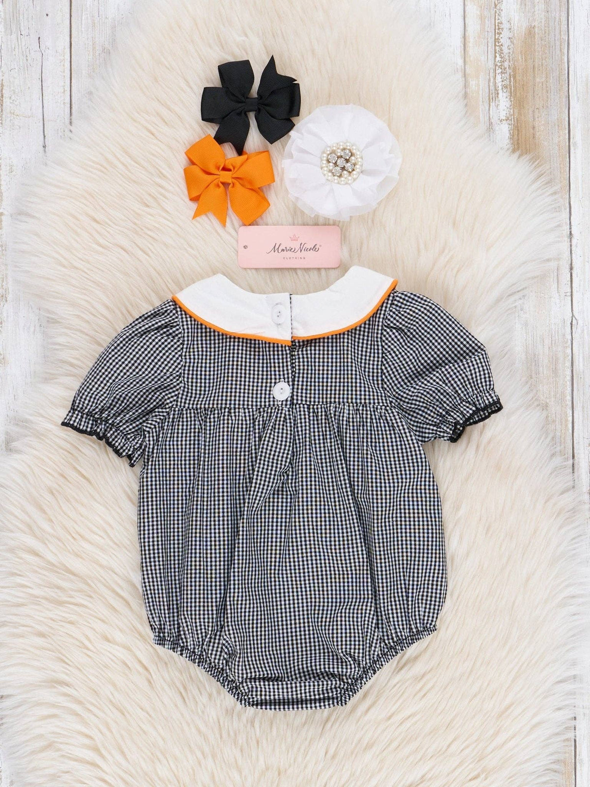 Gingham Bats & Jacks Bubble Romper