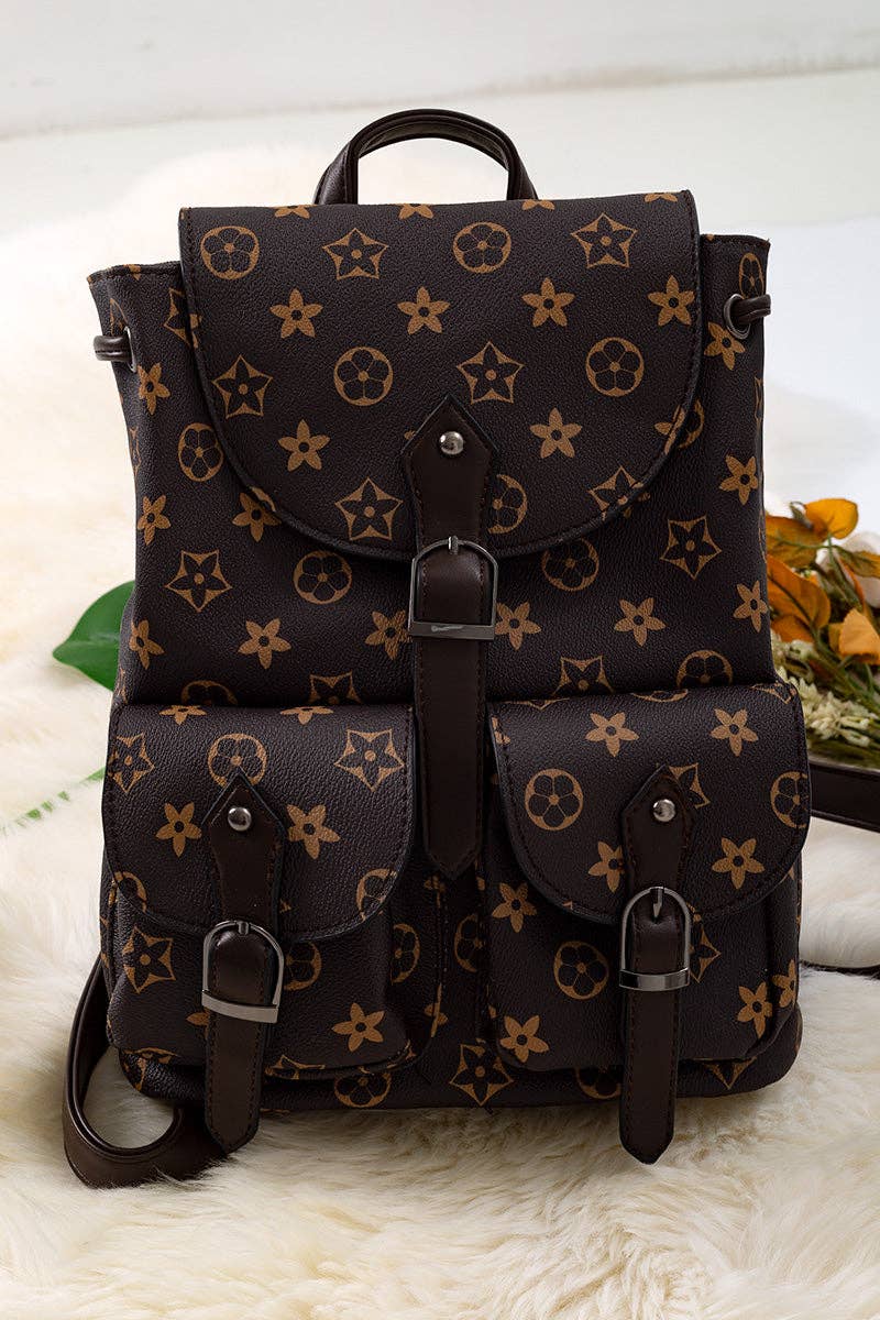 LV Inspired pleather kids backpack