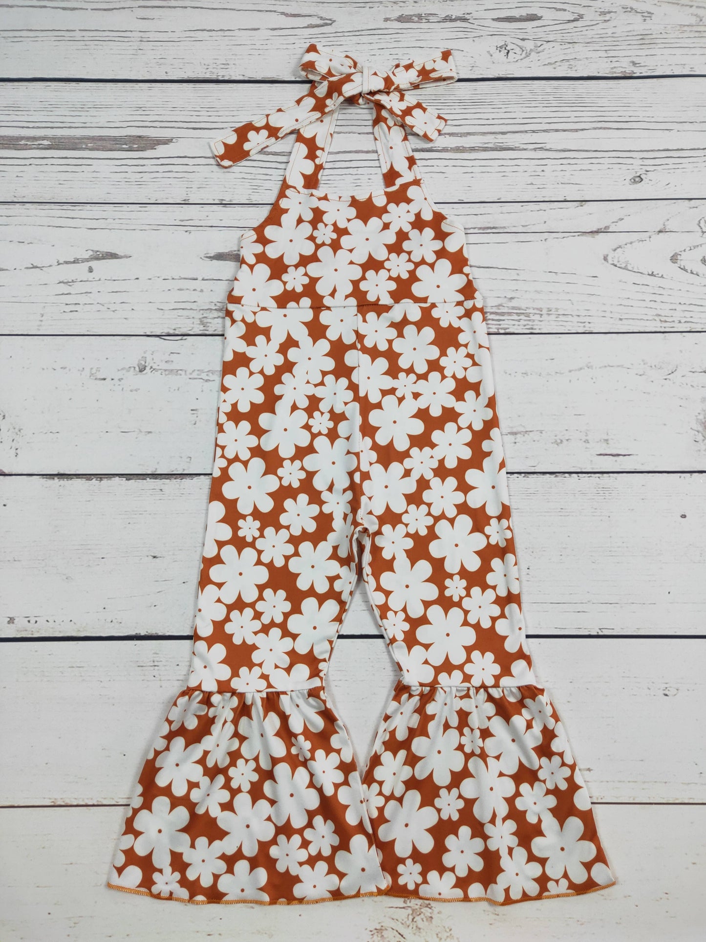 Groovy Flower Printed Girls Jumpsuit