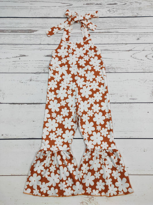 Groovy Flower Printed Girls Jumpsuit