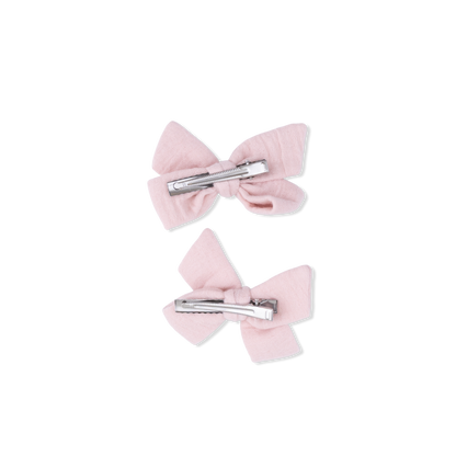 Solid Muslin Lotus - 2 Pack Bow Clips