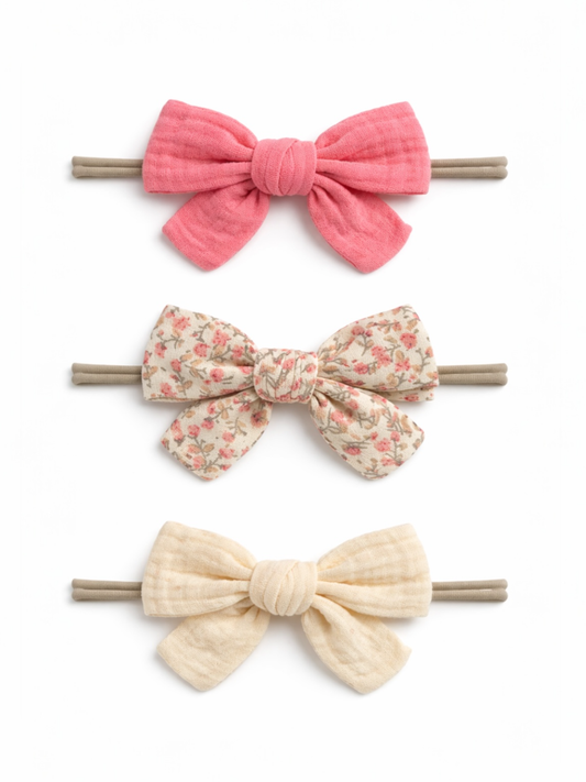 3-Pack Nylon Bows, Aurora