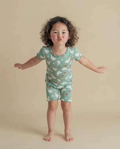 Swan Berry|Bamboo Short Sleeve PJs