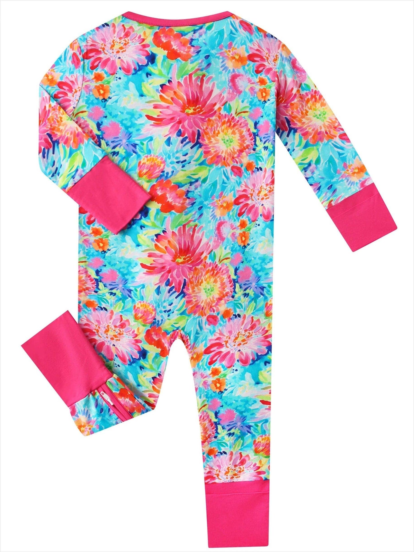 Coral Garden Bamboo Baby Convertible Zippy Romper