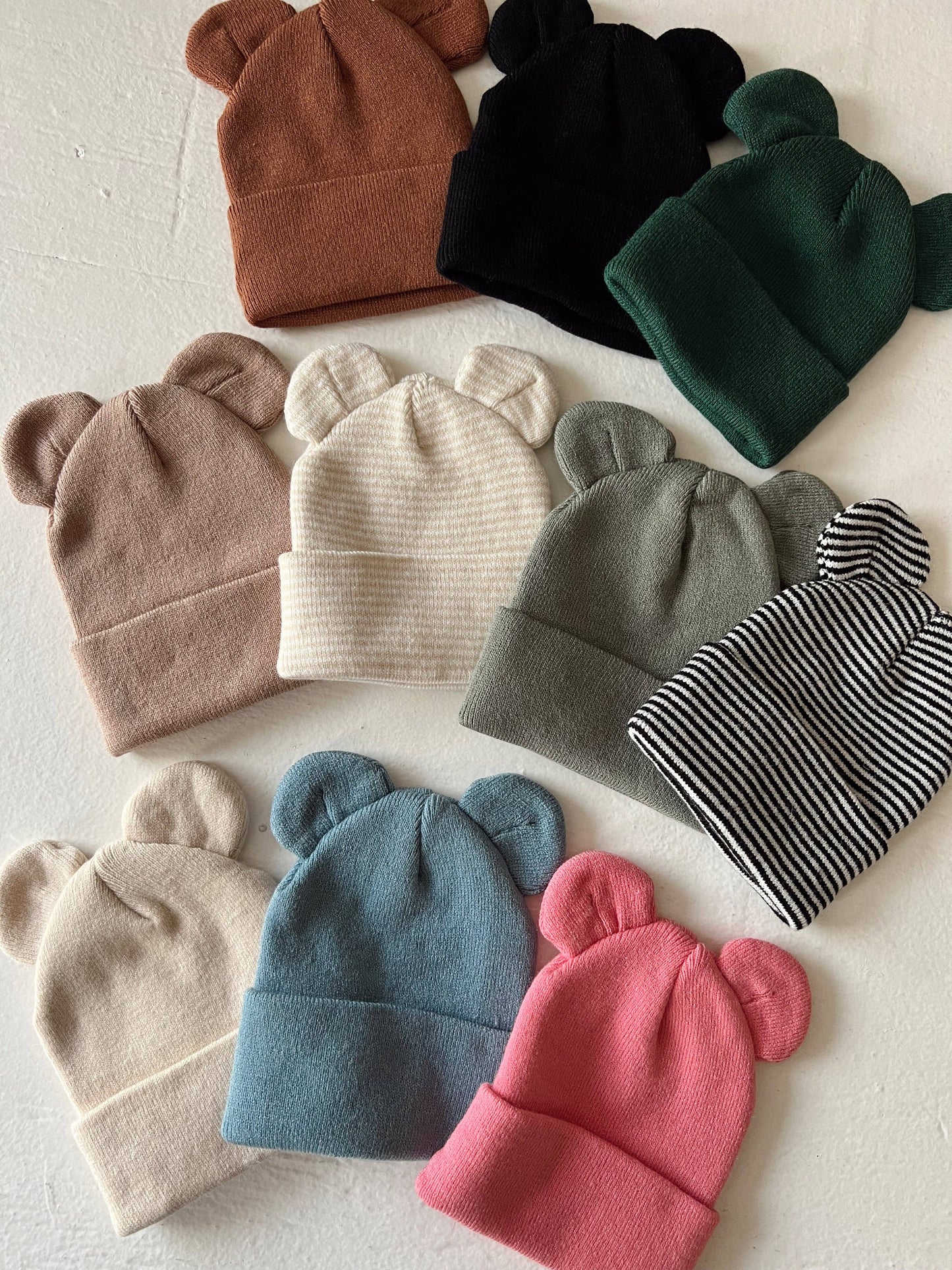 Baby's First Hat, Sand/White Stripe Bear