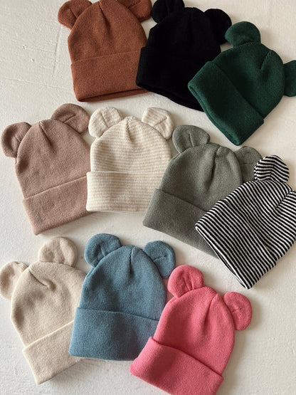 Baby's First Hat, Sand/White Stripe Bear