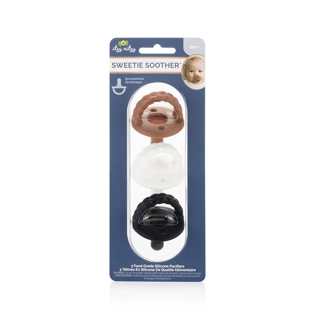 Sweetie Soother™ Silicone Pacifier|Set of 3|Coffee & Cream