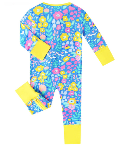Sunny Blooms Bamboo Baby Convertible Zippy Romper