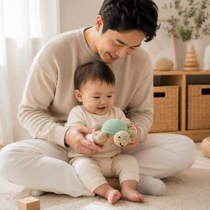 Lullaby Stitch | Turtle Rattle - Blue