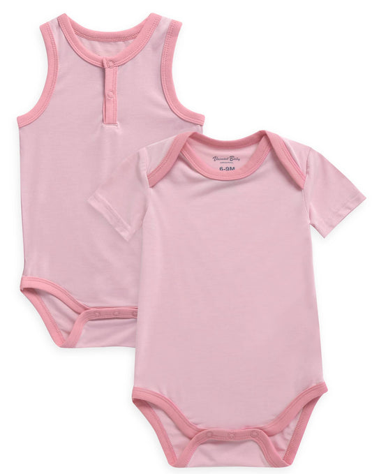 Bamboo Jelly Berry Pink Baby Bodysuit Set