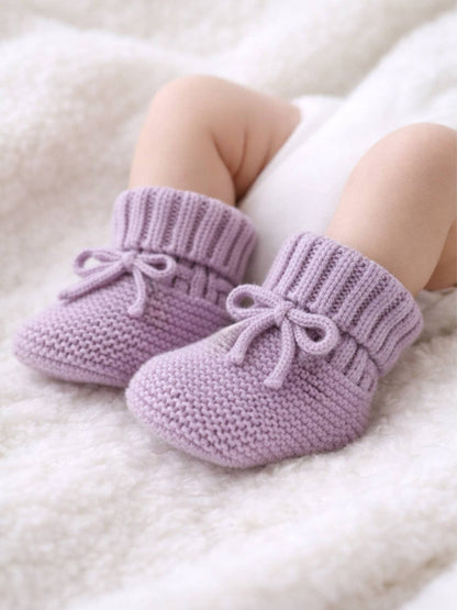 Knit Booties, Lavender