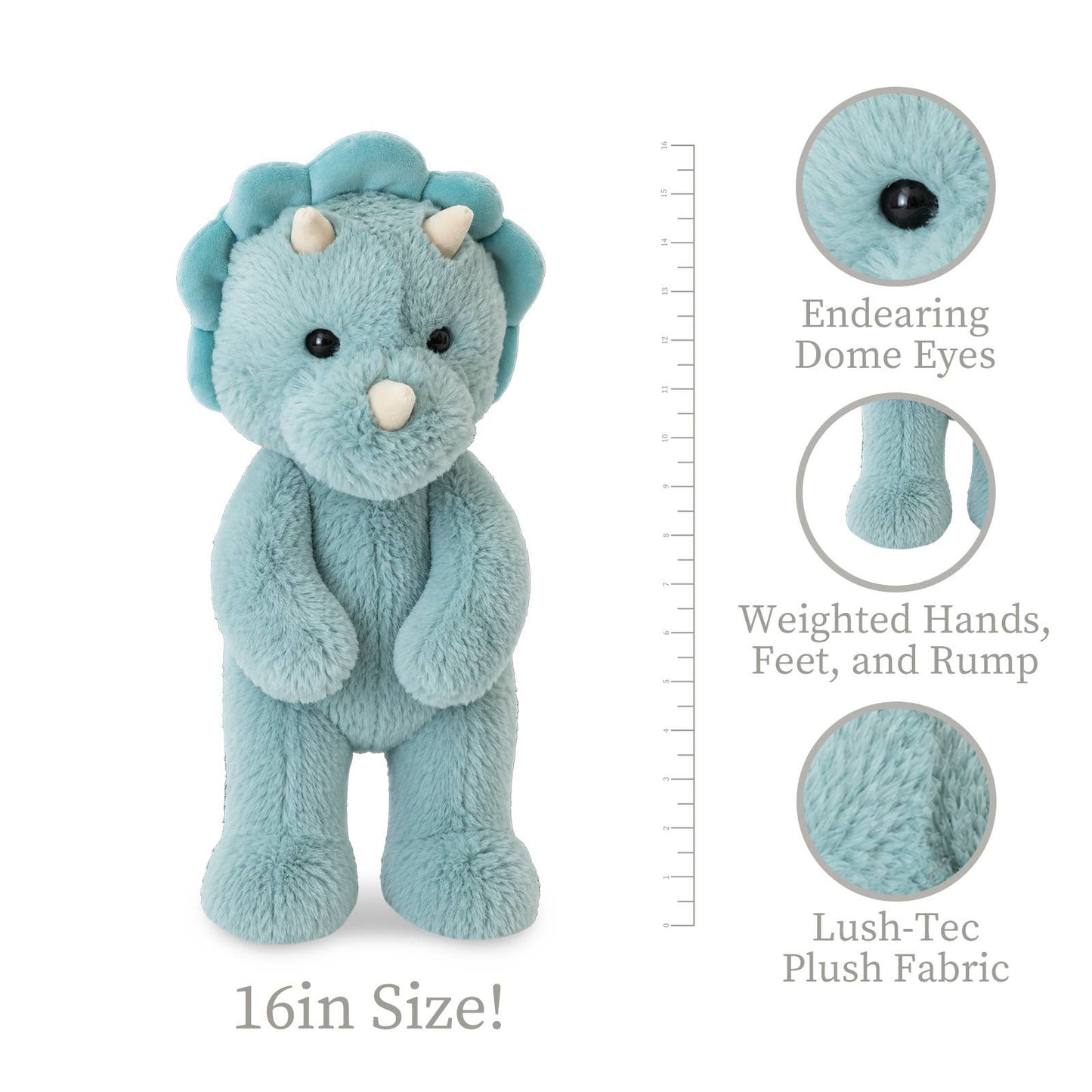 World Softest Plush Lushee 16 inch - TyTy Triceratops