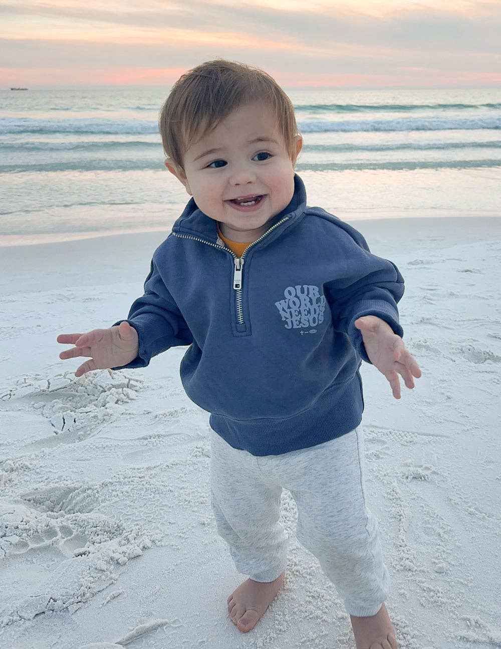 "Our World Needs Jesus" | Kids Half-Zip