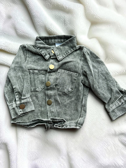 Green Denim Washed Set
