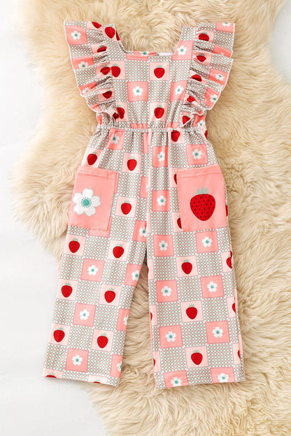 Strawberry-Gingham Jumpsuit