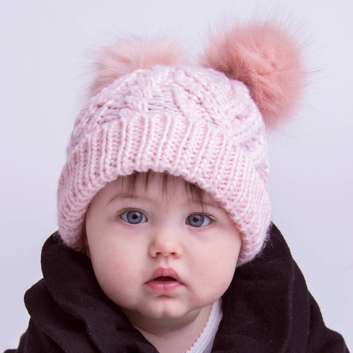 Blush Pink Fluff Beanie Hat