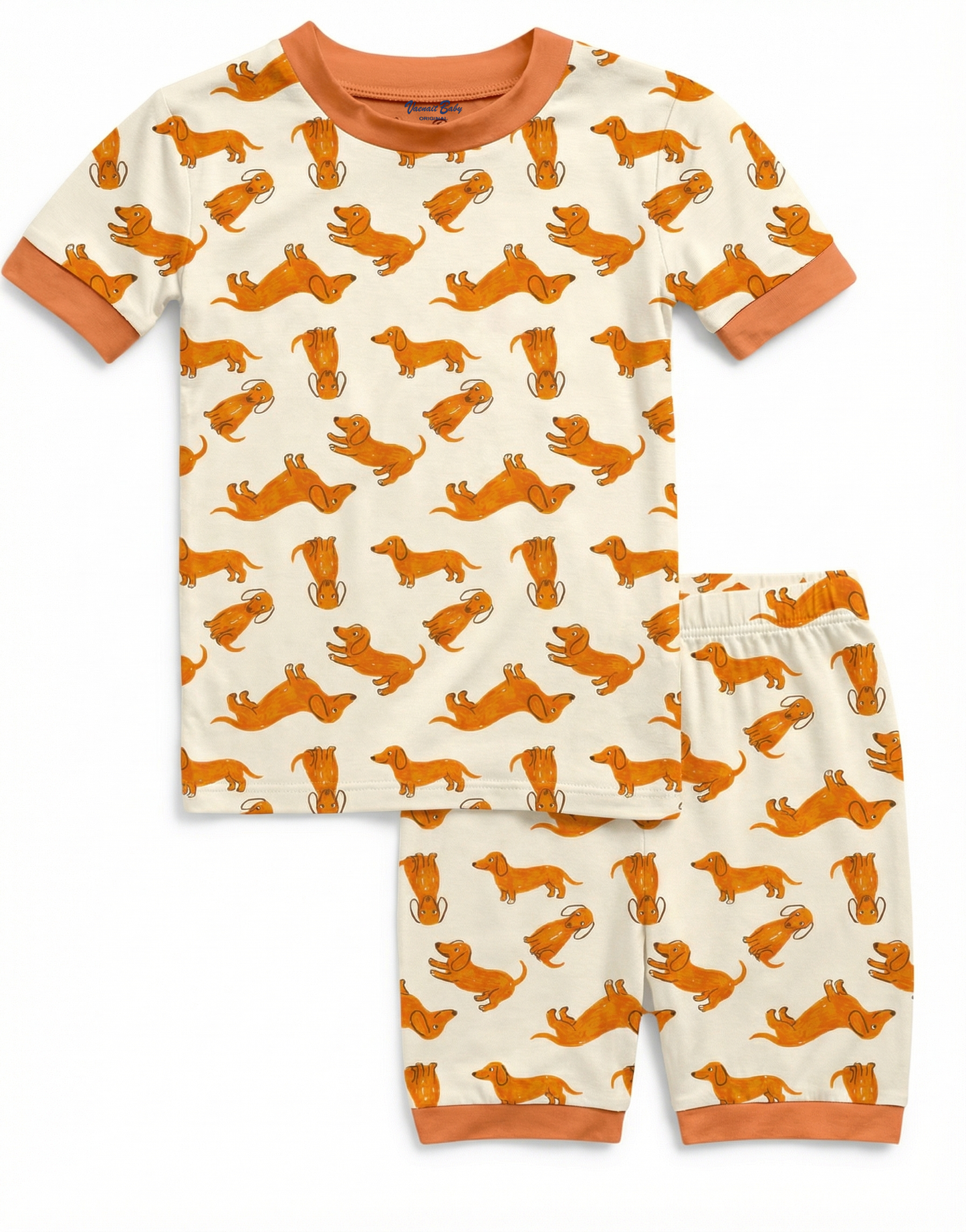 Orange Puppy Bamboo Short Sleeve PJs