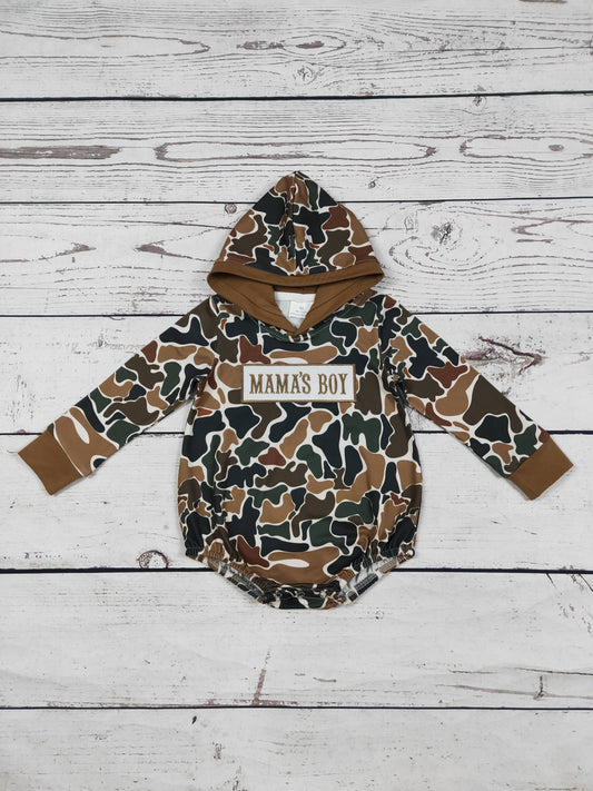 MAMA'S BOY Appliqué Camo Bubble