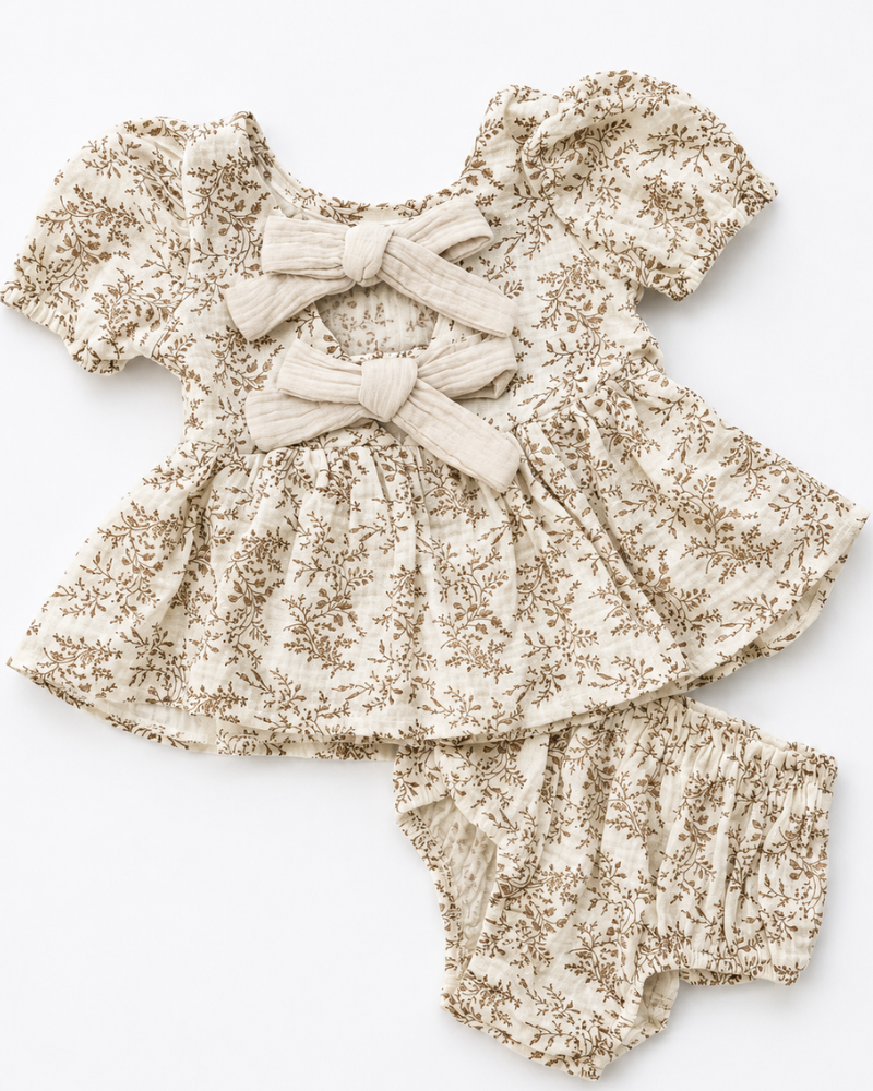 Quinn Bow-Back Top & Bloomer Set - Wisteria Smoke