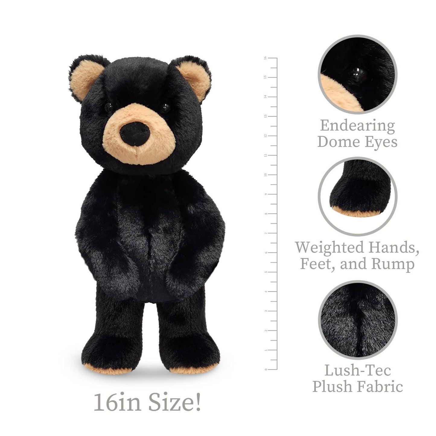 World Softest Plush Lushee 16 inch - Rumbles Black Bear