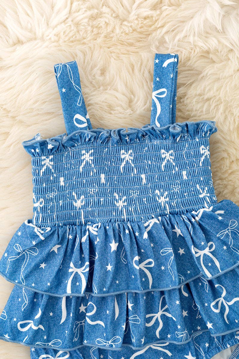 Blue Denim w/ bows bodysuit