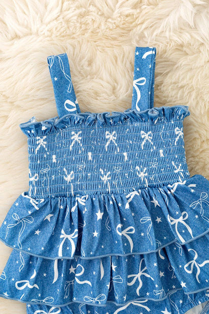 Blue Denim w/ bows bodysuit