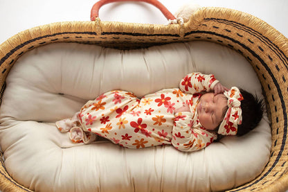70s Groovy Flower Knotted Baby Gown