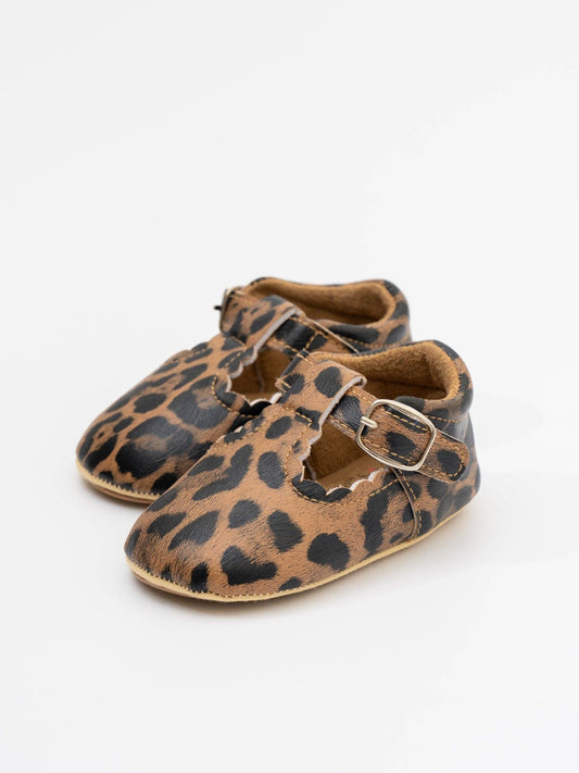 T-Strap Scalloped Buckle Shoes