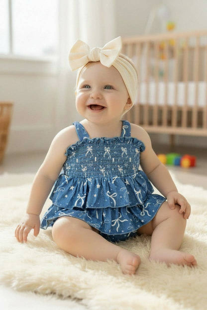 Blue Denim w/ bows bodysuit