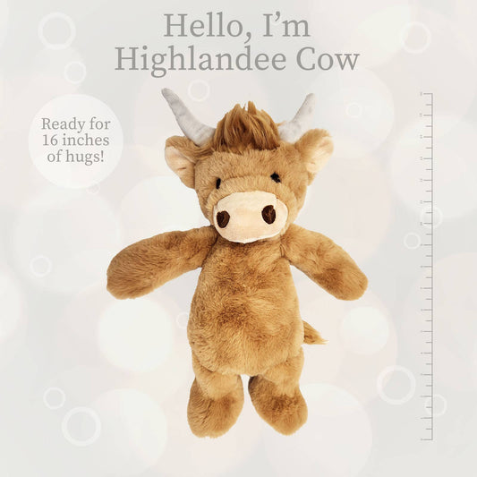 World's Softest Lushee 16 inch - Highlandee Cow Plush Toy