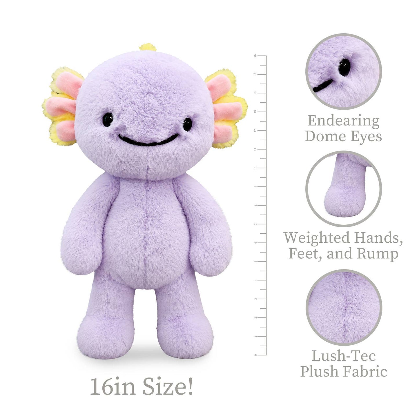 World Softest Plush Lushee 16 inch - Lilac Axolotl