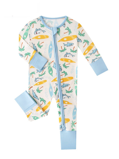 Surf's Up Bamboo Baby Convertible Zippy Romper