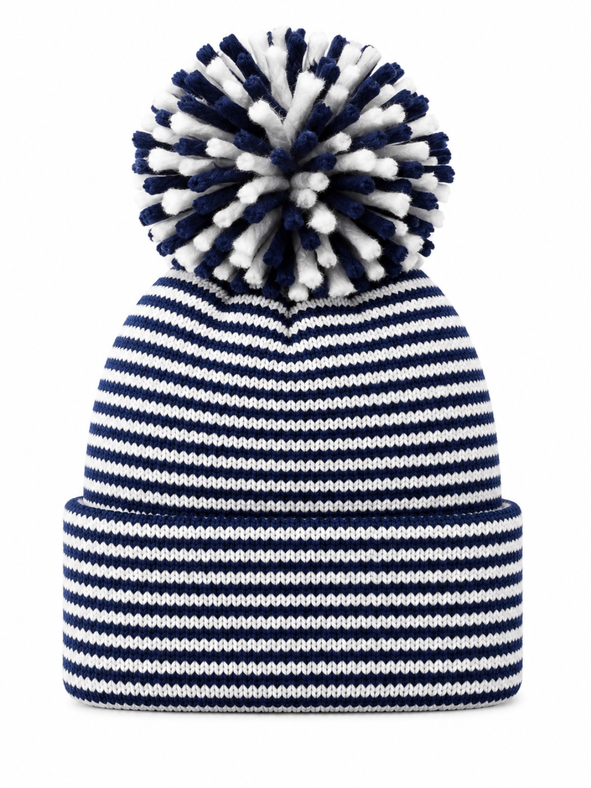 Baby's First Hat®, Navy/White Stripe Pom