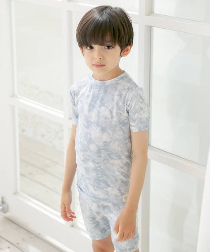 Bamboo Tie Dye Powder Blue Short Sleeve PJs