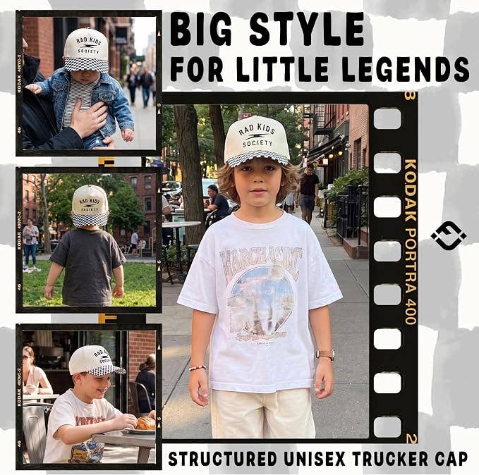 Kid/Baby Hat:  Rad Kids Society - Checker Print