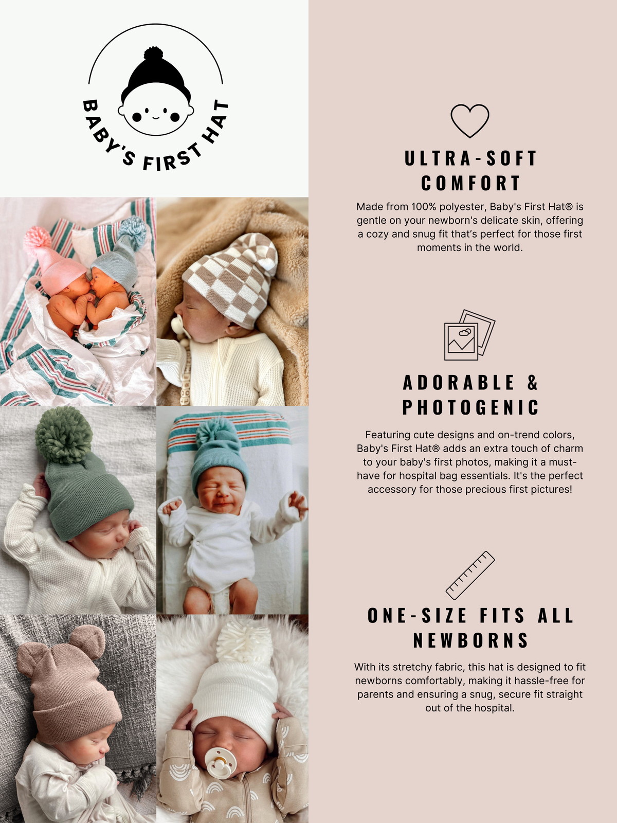 Baby's First Hat®, Tan Bow